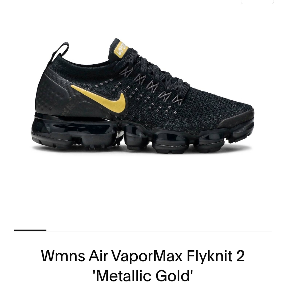 Women's Air vapor max Nike's black/ gold